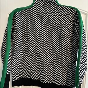 Chevron Pattern Black and Green Men's Sweater